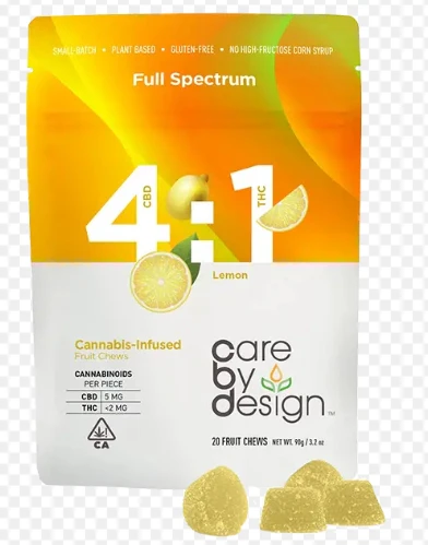 Care By Design - CARE BY DESIGN - Edible - 4:1 Lemon - 20ct - 25MG Main Image