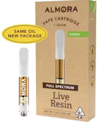 ALMORA FARM: Wedding Cake 1g Live Resin Vape Cart (H)