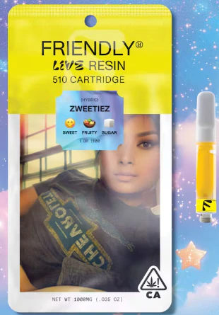 Friendly Brand - FRIENDLY BRAND: Zweetiez 1g Live Resin Cartridge (H) Main Image