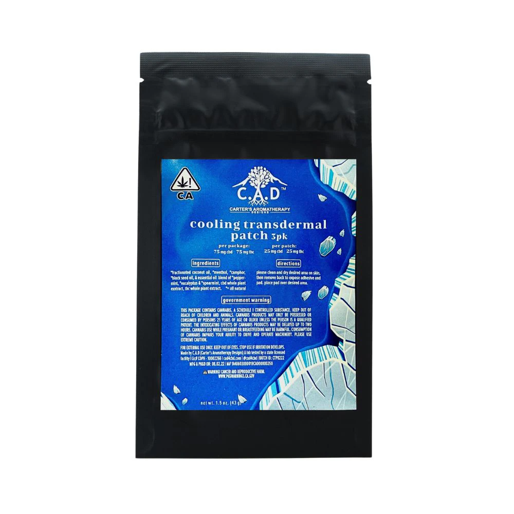 Carter's Aromatherapy Design C.A.D. - COOLING TRANSDERMAL PATCH (3PK) - CARTER'S AROMATHERAPY DESIGNS Main Image