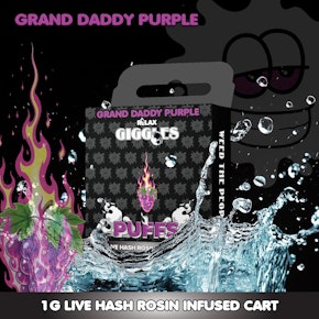 Giggles 510 - Grand Daddy Purple Live Hash Rosin Infused Cart - 1g