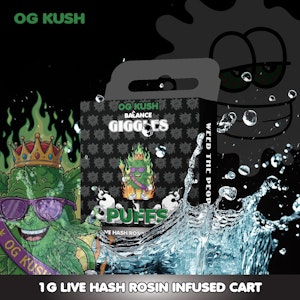 Giggles - Giggles 510 - OG Kush Live Hash Rosin Infused Cart - 1g