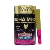 Muha Meds - Strawberry Ice Cream Kief Coated Mates Infused Preroll 5pk 3g