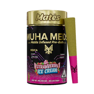 Muha Meds - Muha Meds - Strawberry Ice Cream Kief Coated Mates Infused Preroll 5pk 3g