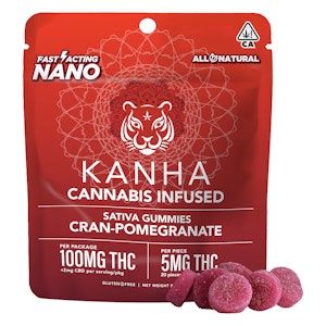 Kanha - Cran-Pomegranate Punch Nano Gummies - Sativa - 20pcs - 100mg [Kanha]