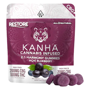 Kanha - Acai Blueberry Harmony Gummies - 2:1 CBG:THC - 10pcs - 300mg [Kanha]