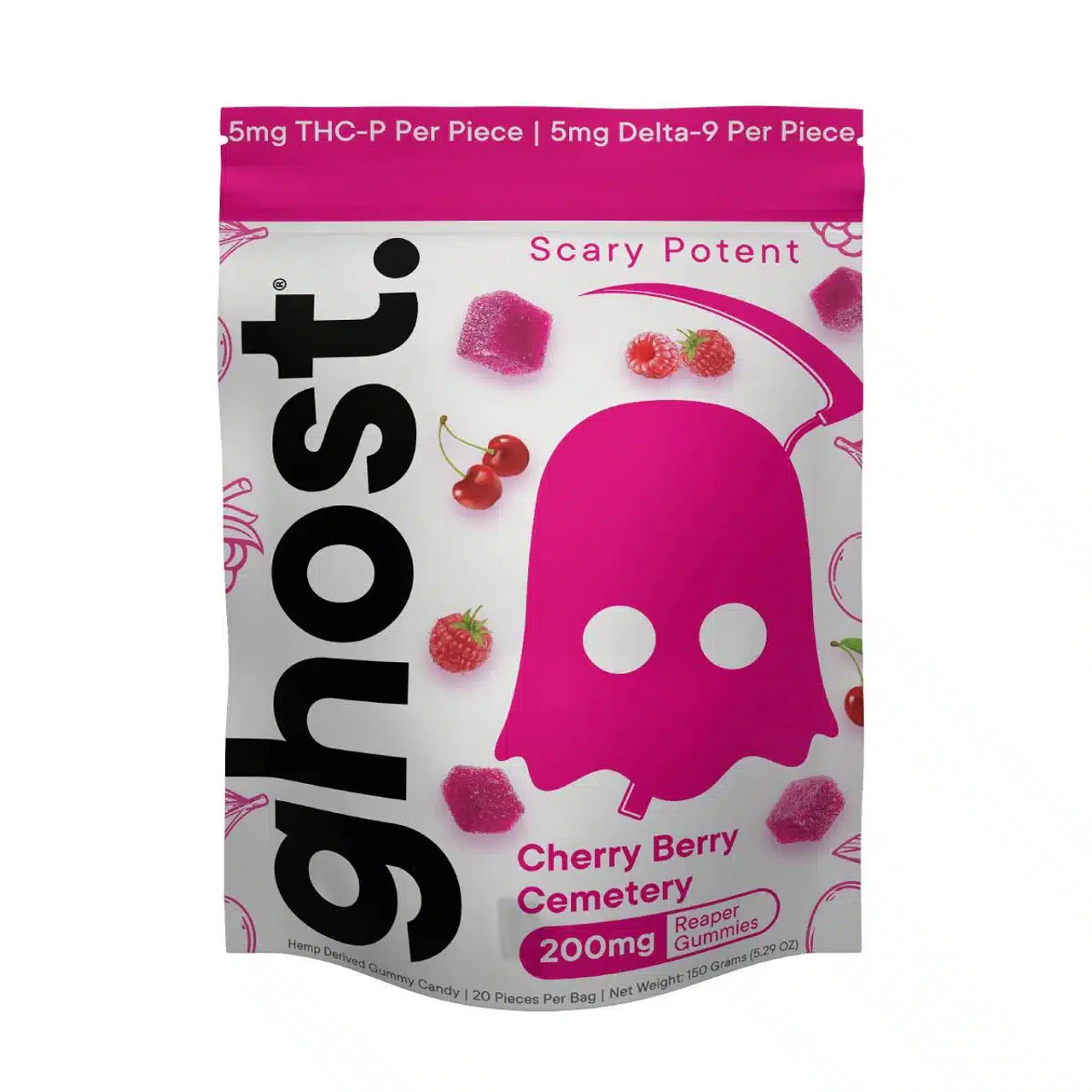 Ghost - CHERRY BERRY CEMETERY - 200mg SCARY POTENT GUMMIES Main Image