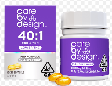 CARE BY DESIGN - [Care by Design] CBD Soft Gels - 40:1 - 30ct
