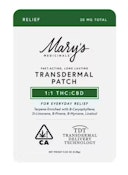 Mary's 1:1 CBD:THC Transdermal Patch PD