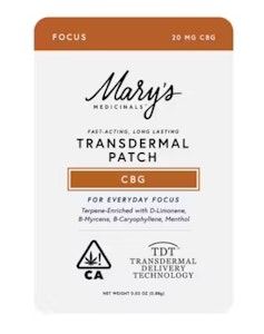 MARY'S MEDICINALS - Mary's CBG Transdermal Patch 