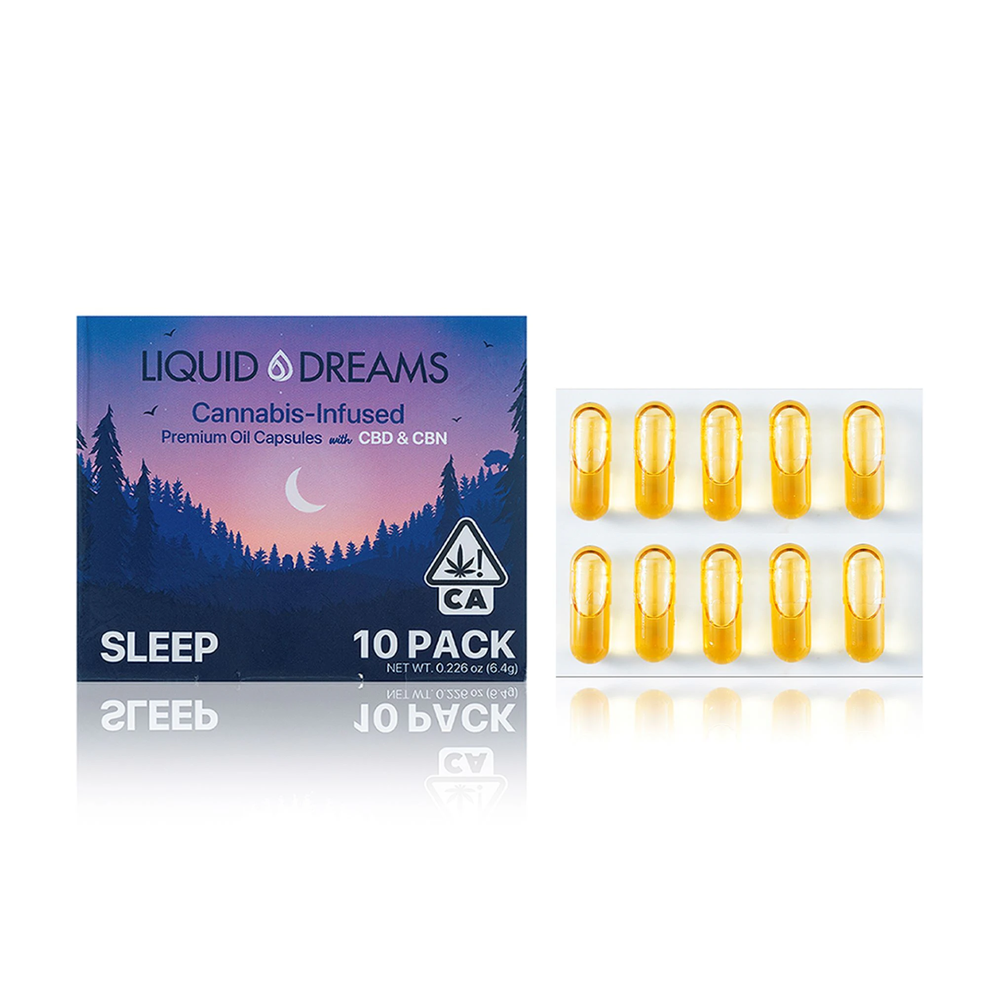 Liquid Dreams - Liquid Dreams | 25mg Sleep + CBD & CBN Capsules - 10ct Main Image