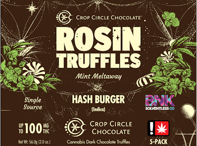 CROP CIRCLE CHOCOLATES - Mint Meltaway Dark Chocolate Truffles | 5pc 100mg (THC) (Live Hash Rosin)