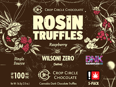 CROP CIRCLE CHOCOLATES - Raspberry Dark Chocolate Truffles | 5pc 100mg (THC) (Live Hash Rosin)