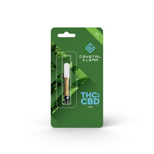 CRYSTAL CLEAR - Crystal Clear - Sour Tsunami - 1g 1:1 THC/CBD Vape Cart