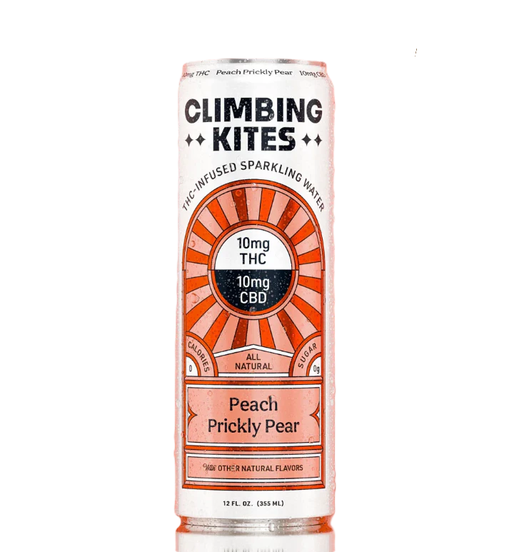CLIMBING KITES - Climbing Kites | Peach Prickly Pear Sparkling Water | 10mg THC:CBD Main Image