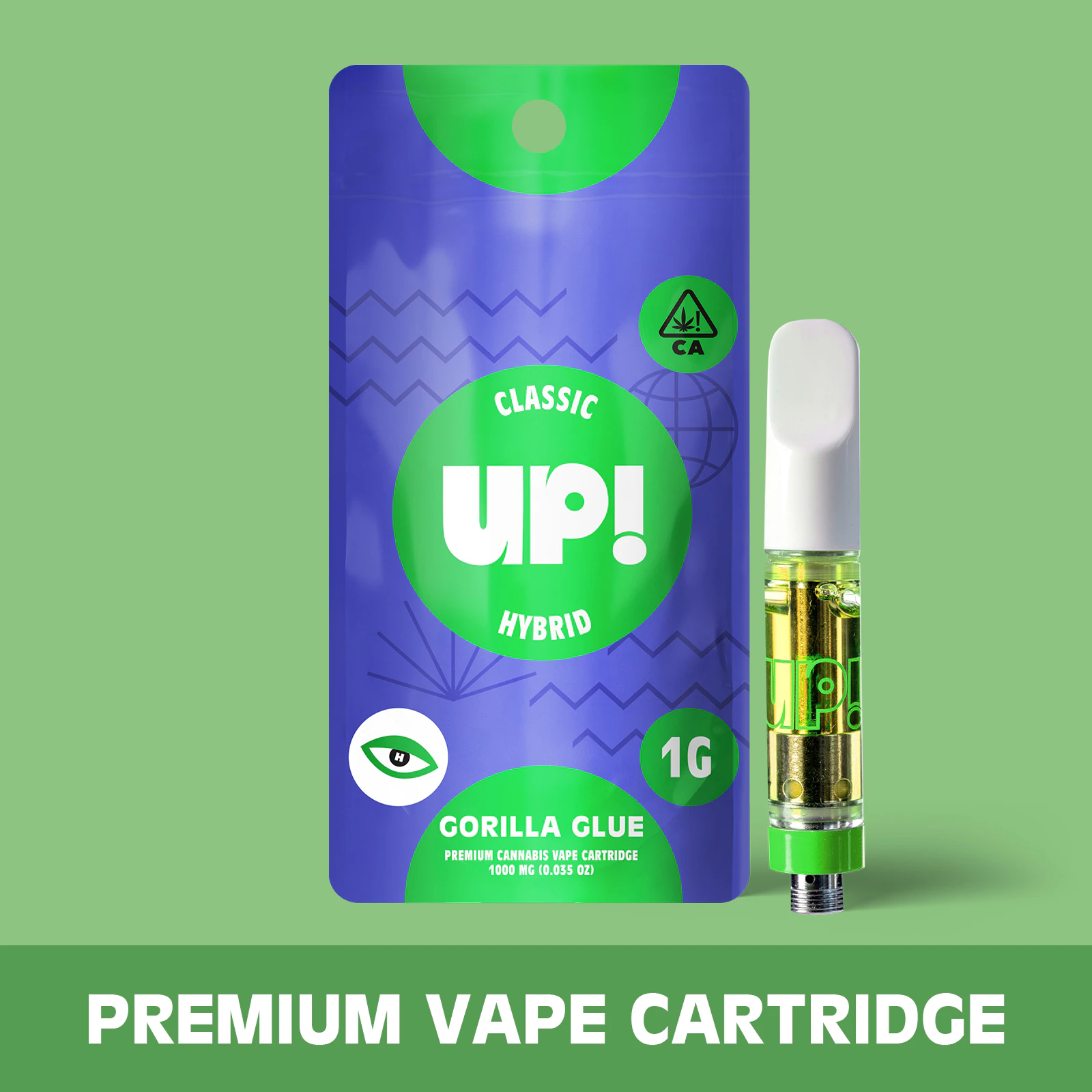 UP! - UP!: Gorilla Glue 1g Classic Vape Cart (H) Main Image