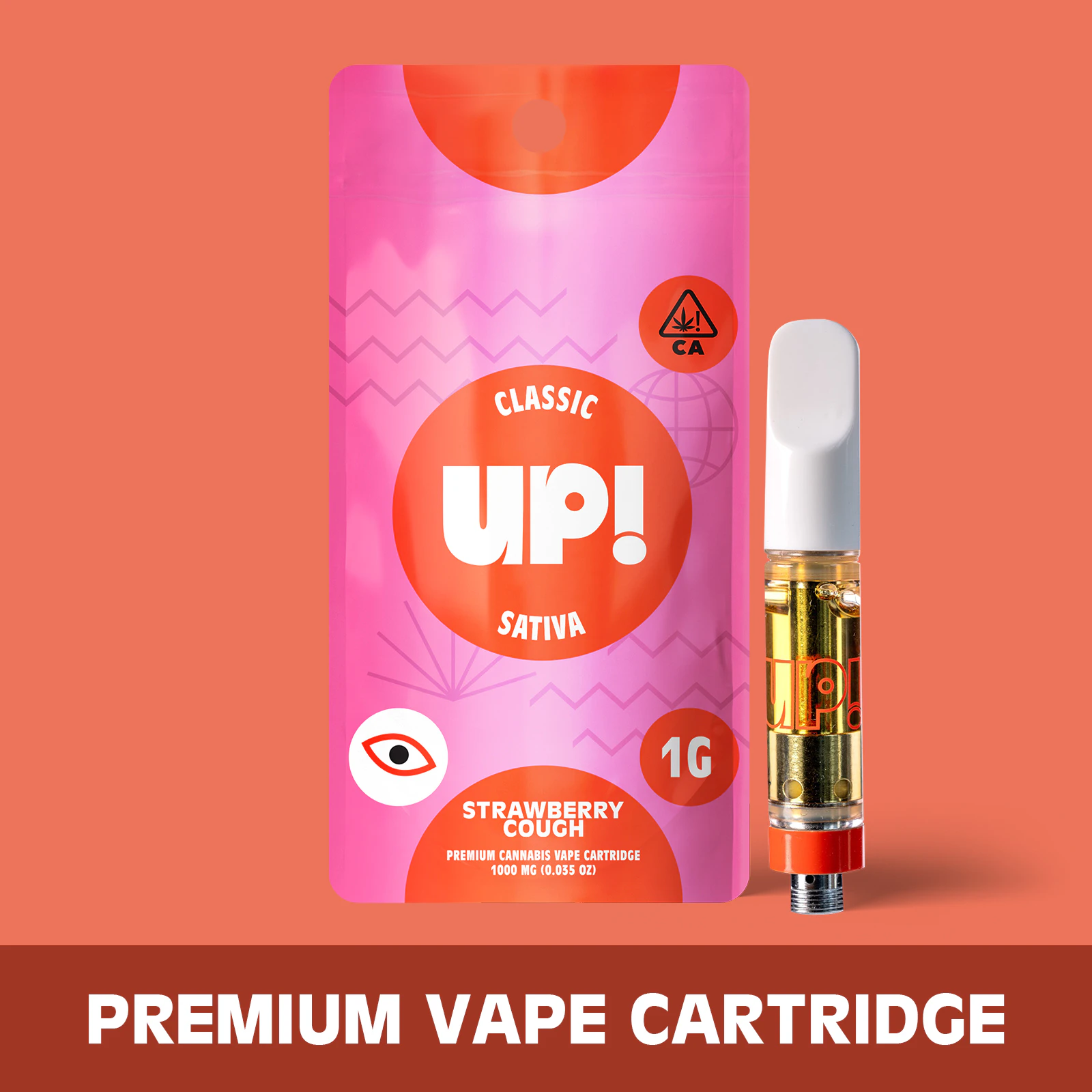 UP! - UP!: Strawberry Cough 1g Classic Vape Cart (S) Main Image