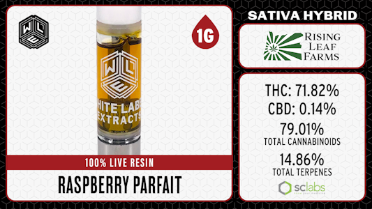 WHITE LABEL EXTRACTS - WLE | Raspberry Parfait | 1.0g Sativa Live Resin Cartridge
