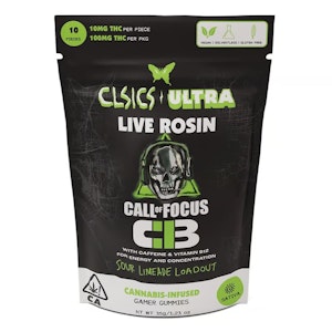 CLSICS - Call of Focus Sour Limeade Loadout 100mg 10 Pack Live Rosin Gummies - CLSICS