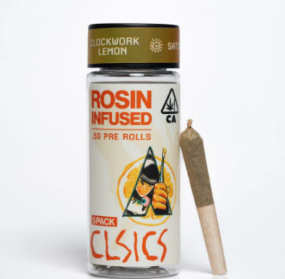 CLSICS - CLSICS Rosin Infused 5pk Prerolls 2.5g Clockwork Lemon Main Image