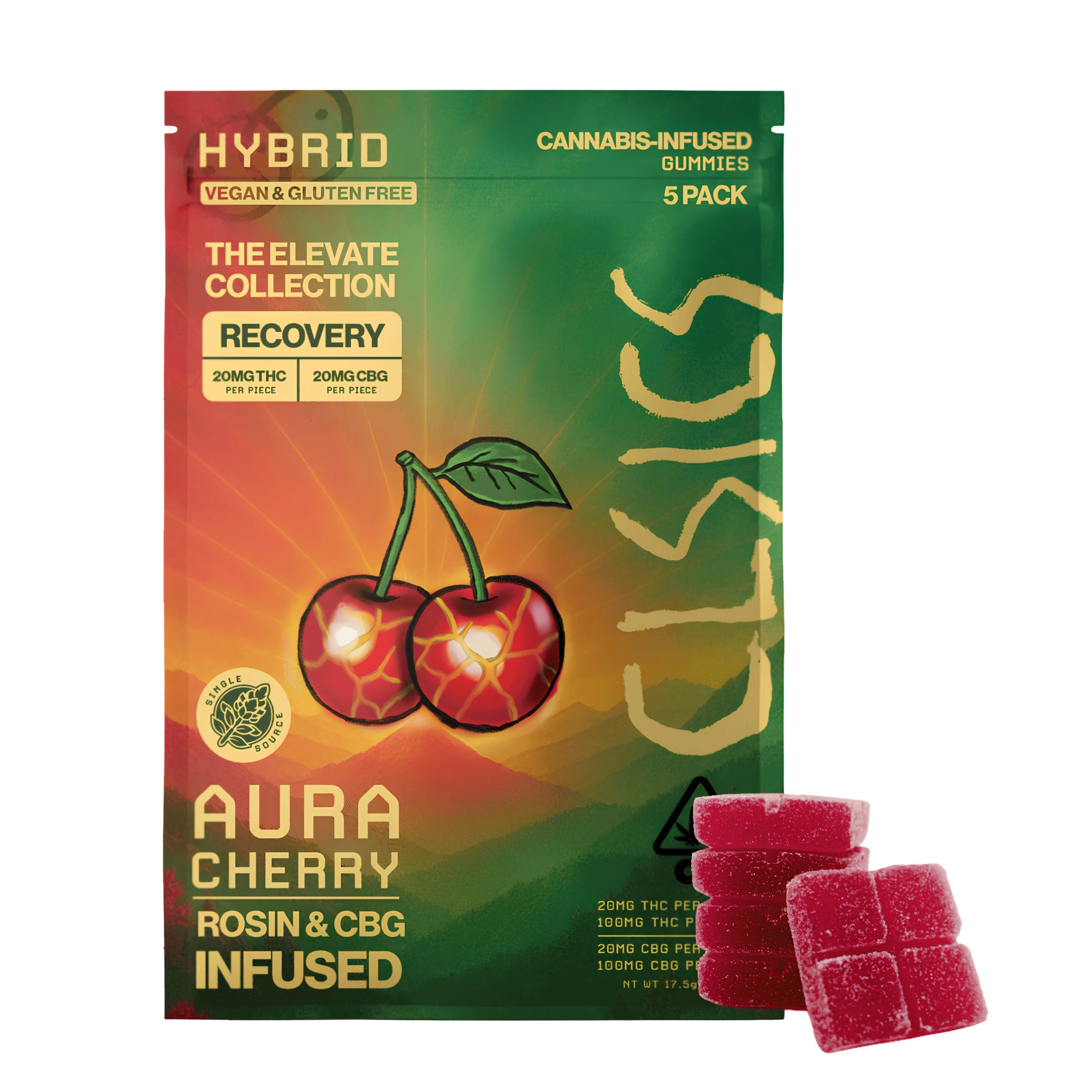 CLSICS - CLSICS | Aura Cherry 1:1 THC/CBG | Gummies | [200mg] 5pk | Hybrid Main Image