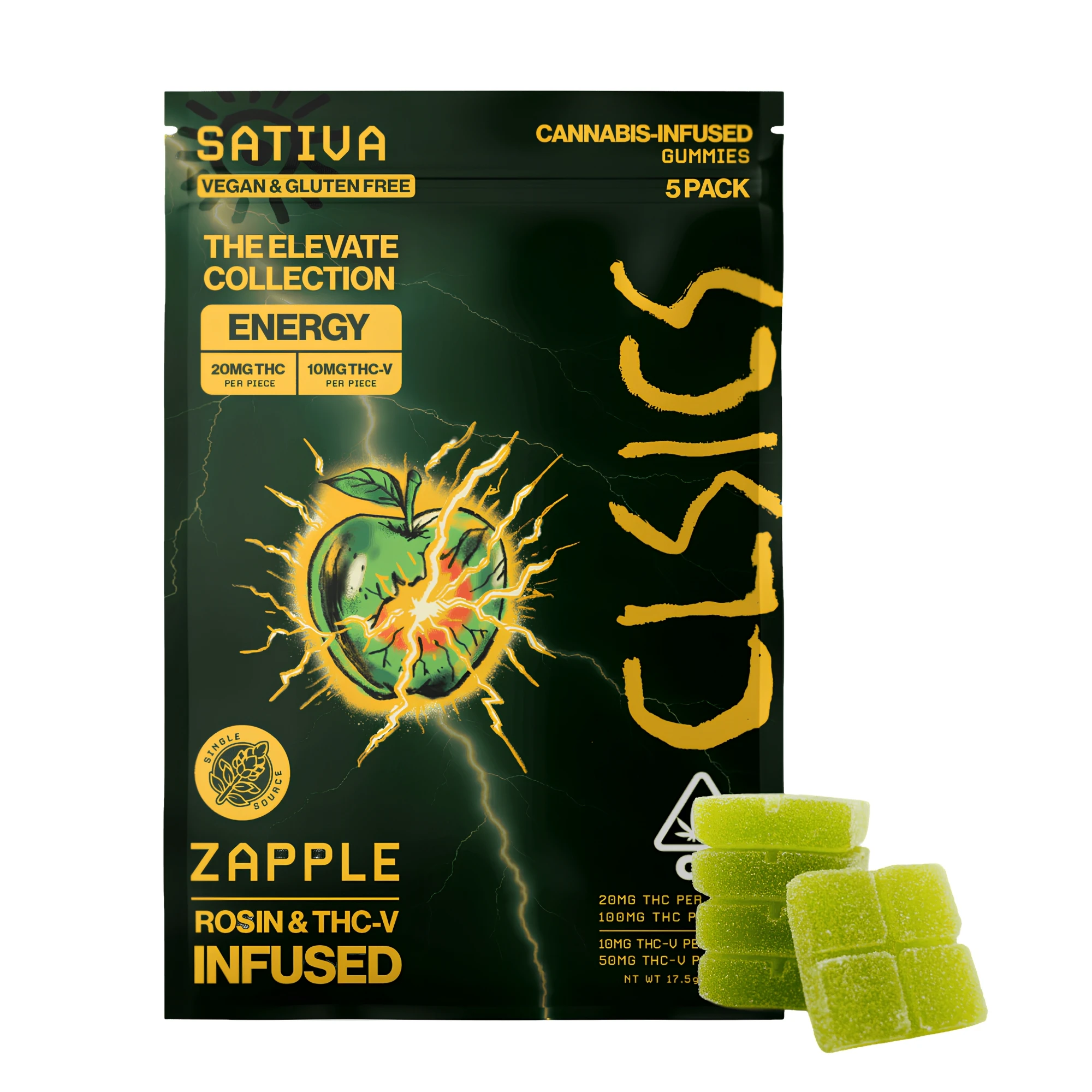CLSICS - CLSICS | Zapple 1:1 THC/CBC | Gummies | [200mg] 5pk | Sativa Main Image