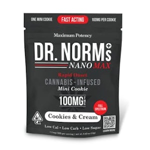 DR. NORM'S - Dr. Norms NANO | Cookies & Cream MAX Cookie | Baked Goods | [100mg] 1pk | Hybrid