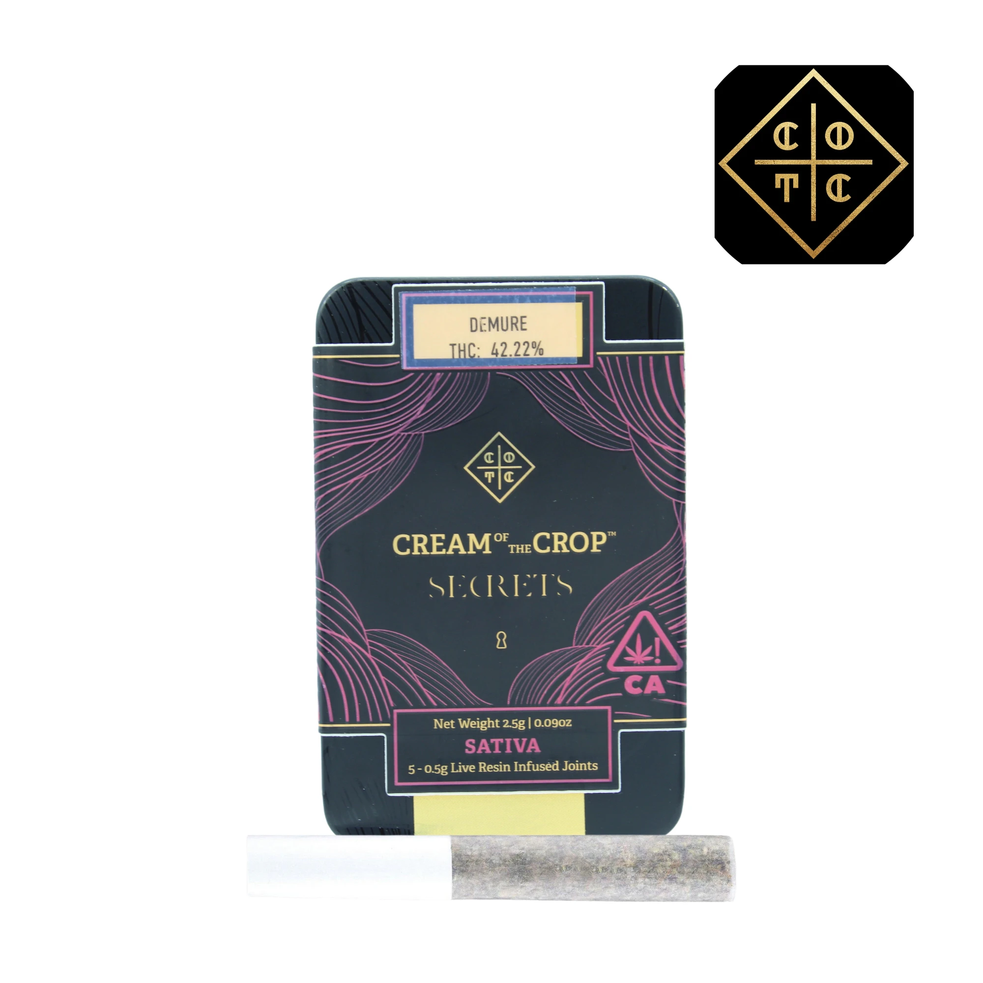 Cream Of The Crop. - Demure Live Resin Infused Pre-Roll Pack (5pk) Main Image