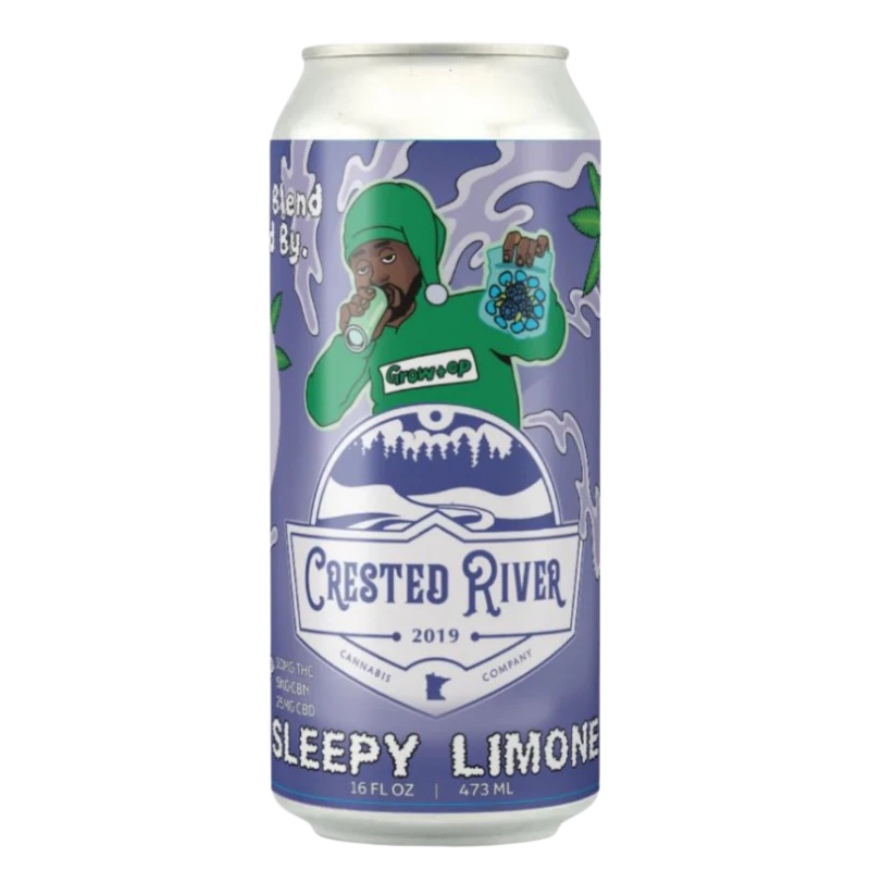 CRESTED RIVER -  Homegrown Soda | Sleepy Limone | 16oz 5mg THC 5mg CBN 25mg CBD  Main Image