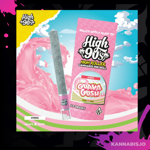 HIGH 90s - H90 - Guava Gush 1g High Flyer Bubble Hash Infused Pre-Roll Main Image