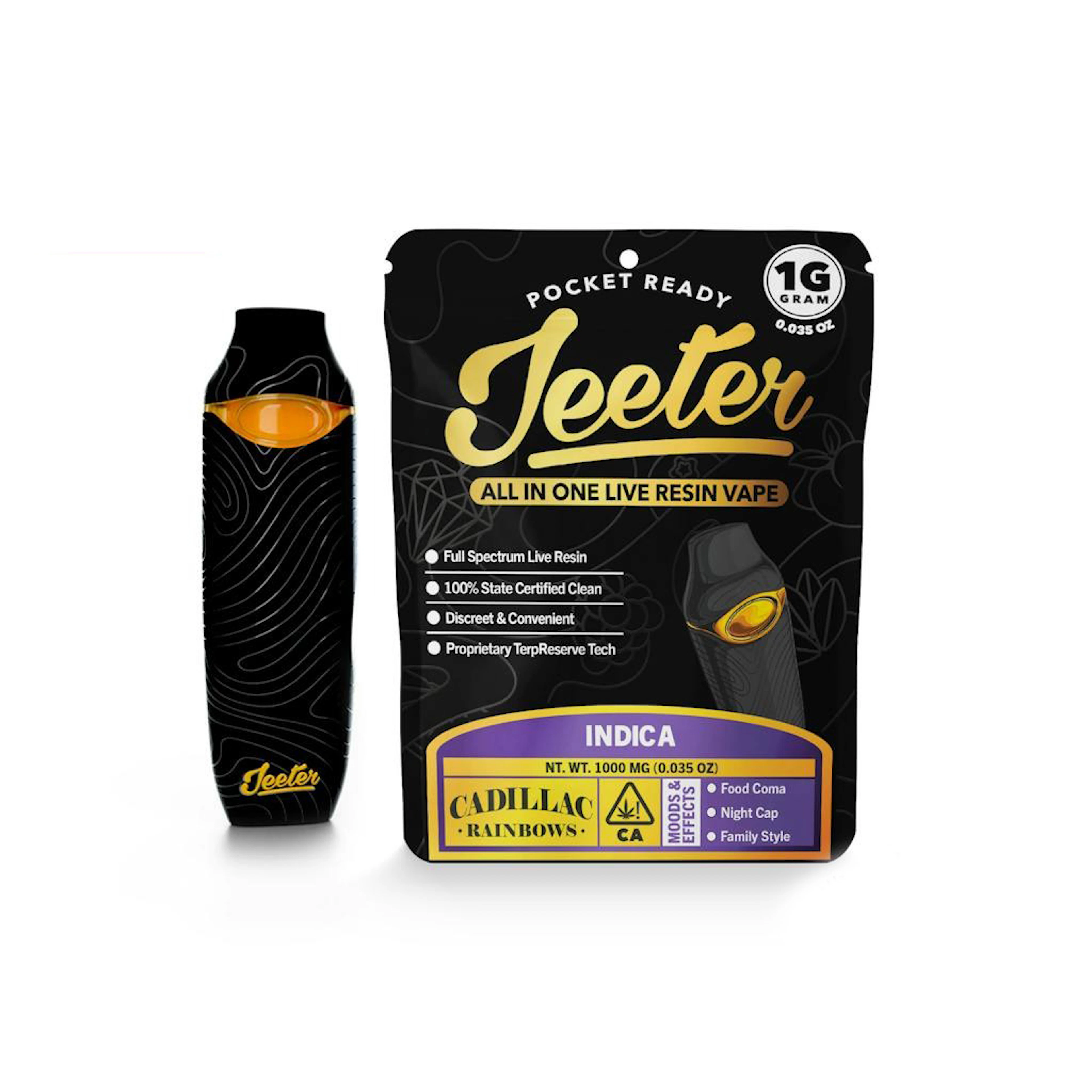 Jeeter Concentrates Cadillac Rainbows Live Resin All-In-One Vape 1.0g
