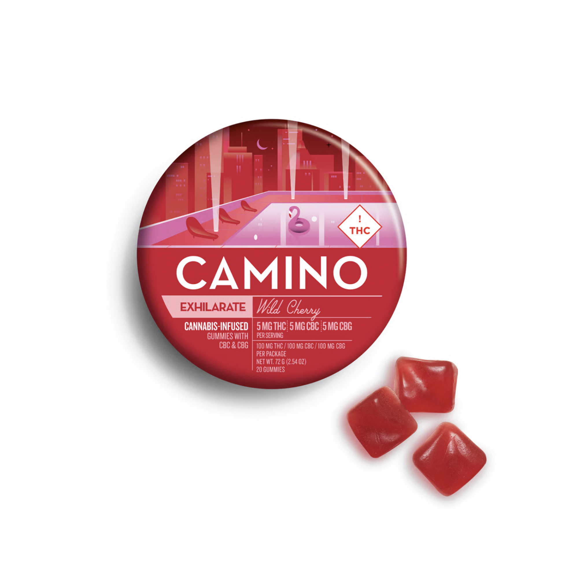Camino Gummies Wild Cherry THC:CBC:CBG 5:5:5