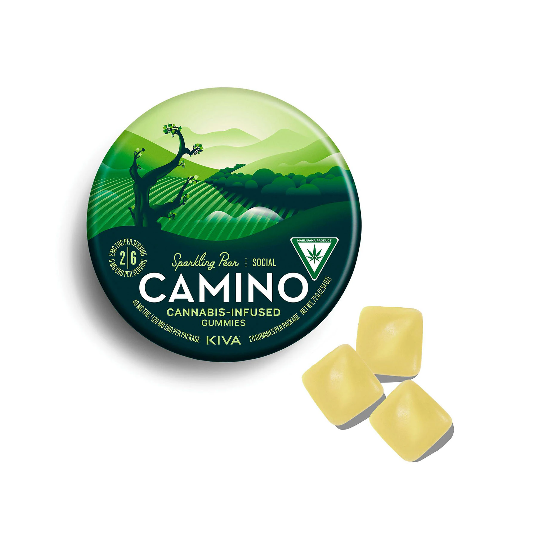 CAMINO - Camino Sparkling Pear CBD "Social" Gummies Main Image