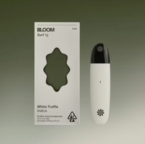 BLOOM - White Truffle -Indica- 84.37% THC | 1g Live All-In-One (Vape) | Bloom  -vvv10 back