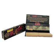 RAW x Classic Black Connoisseur 1 1/4 Rolling Papers + Tips  (50ct) | Raw