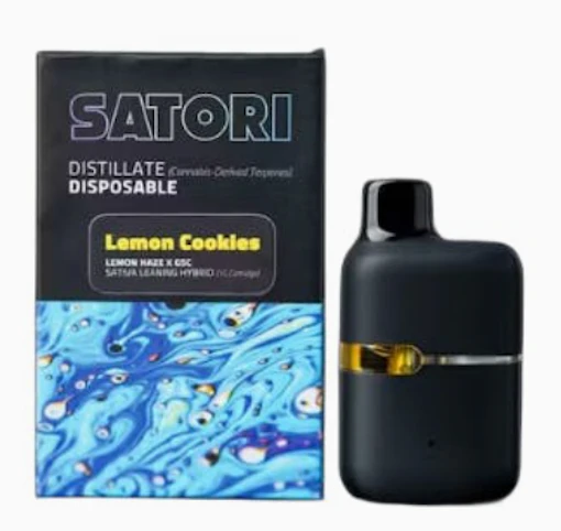 SATORI - Lemon Cookies -Sativa Leaning Hybrid- 82.34% THC | 1g AIO Distillate (Vape Cartridge/Disposable) | SATORI  -W8