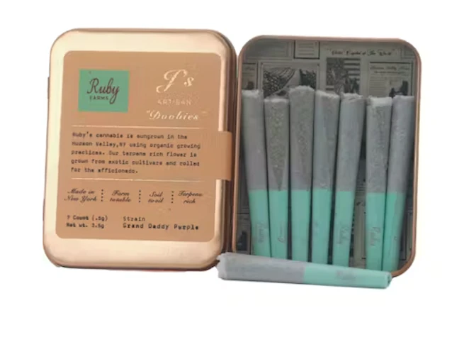 Ruby Farms - Sour Diesel -Sativa- 29% THC | 7 x 0.5g (3.5g Pre-Roll Pack) | Ruby Farms -T9 FRONT