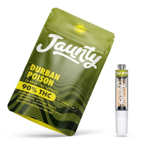Jaunty - Durban Poison -Sativa- 90% THC |  510 Vape Cartridge, 1g | Jaunty  -J1 Front