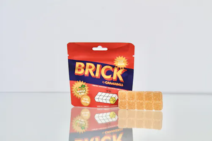 Cannabals - Tropical Blast- Hybrid- 100mg 1 piece THC Gummies | (BRICK) | (Live Resin) | Cannibals- b6 front