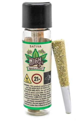 High 5's - Durban Poison x Blue Dream -41.8% THC | 0.8g Quanti-Infused Single (Infused Pre-Roll) | High 5's  -Q11 Middle 