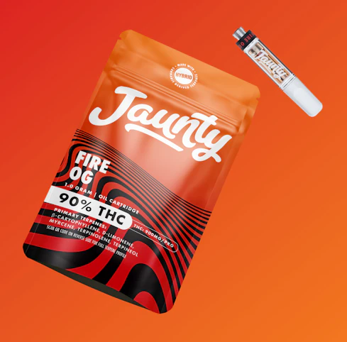 Jaunty - Fire OG -Hybrid- 90.00% THC | 1g Cartridge Cannabis Oil (Vape Cartridge)  - J1 Middle