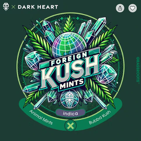 Grassroots - Foreign Kush Mints -Indica- 34.72% THC | 14g (Flower) (Dark Heart Collection) | Grassroots  -AF2