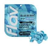 Blue Raspberry -Indica- 10:2 THC:CBD | 105.80mg 10pk Live Resin Gummy Rings (Edible) | Flav       -AA3 BACK