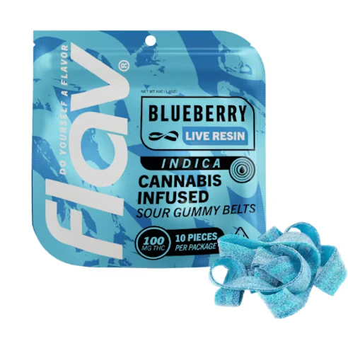 Flav - Blue Raspberry -Indica- 10:2 THC:CBD | 105.80mg 10pk Live Resin Gummy Rings (Edible) | Flav       -z3 middle 1