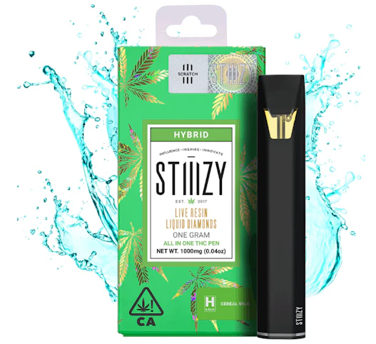 STIIIZY - CEREAL MILK -Hybrid- 86.22% THC | 1G Live Resin Liquid Diamonds AIO (Vape Pen) |   STIIIZY    -JJ2 BACK