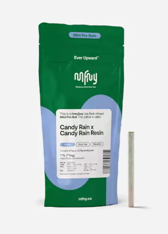 MFNY - Candy Rain x Candy Rain -Indica- 29.54% THC | 0.75g Live Resin Infused (Pre-Roll) | MFNY  - V4 Front