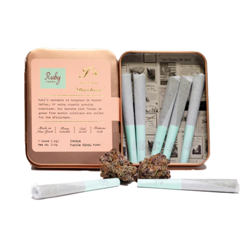 Ruby Farms - Purple Hindu Kush -Indica- 28.8% THC | 7 x 0.5g (3.5g Pre-Roll Pack) | Ruby Farms   -R9 BACK