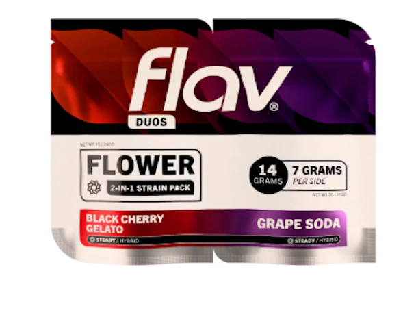 Flav - Flav Duos -14g Bundle | Black Cherry Gelato (Hybrid 25.36% THC) + Grape Soda (Hybrid 23.19% THC) | Flav  -ac6