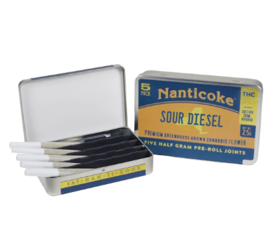 Nanticoke - Sour Diesel -Sativa- 29% THC | 5 x .50g (2.5g Pre-Roll Pack) | Nanticoke   -gg7 front