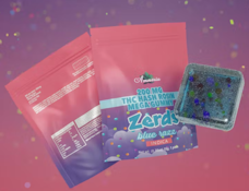 Mega-Amnesia-Single- Zerds-Blue Razz-Indica-200mg THC